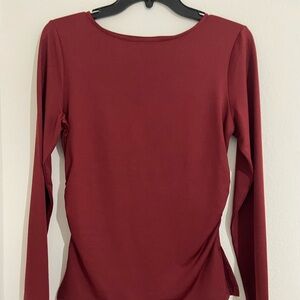 Elegant Long Sleeve Top - Rich Burgundy